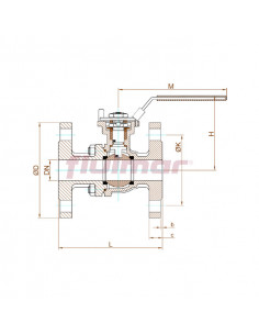 Válvula esfera dos piezas inox brida 2
