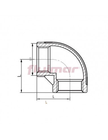 Esquema Codo 90º H-H