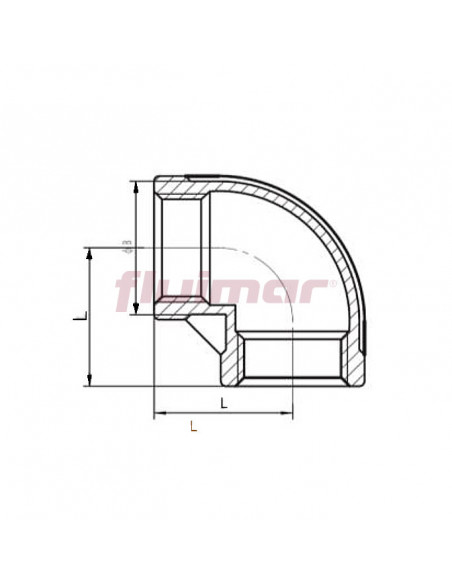 Esquema Codo 90º H-H