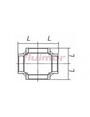 Cruz accesorio roscado de acero inoxidable | Fluimar