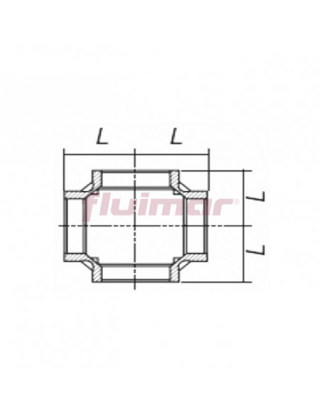 Cruz accesorio roscado de acero inoxidable | Fluimar
